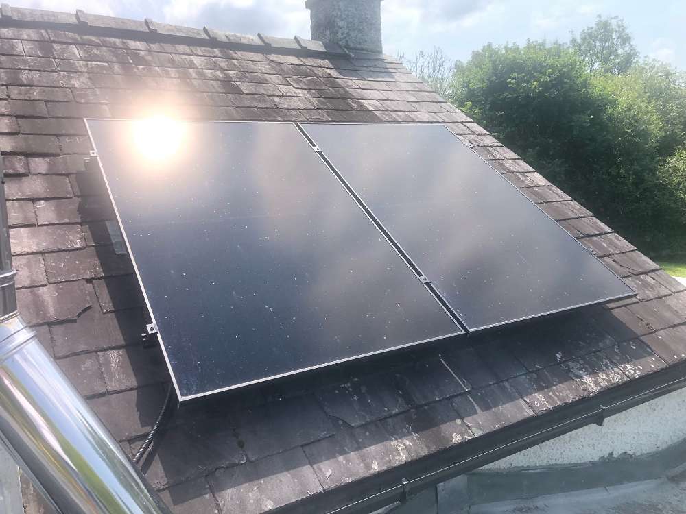 on roof solar panels bungalow Llandeilo Wales