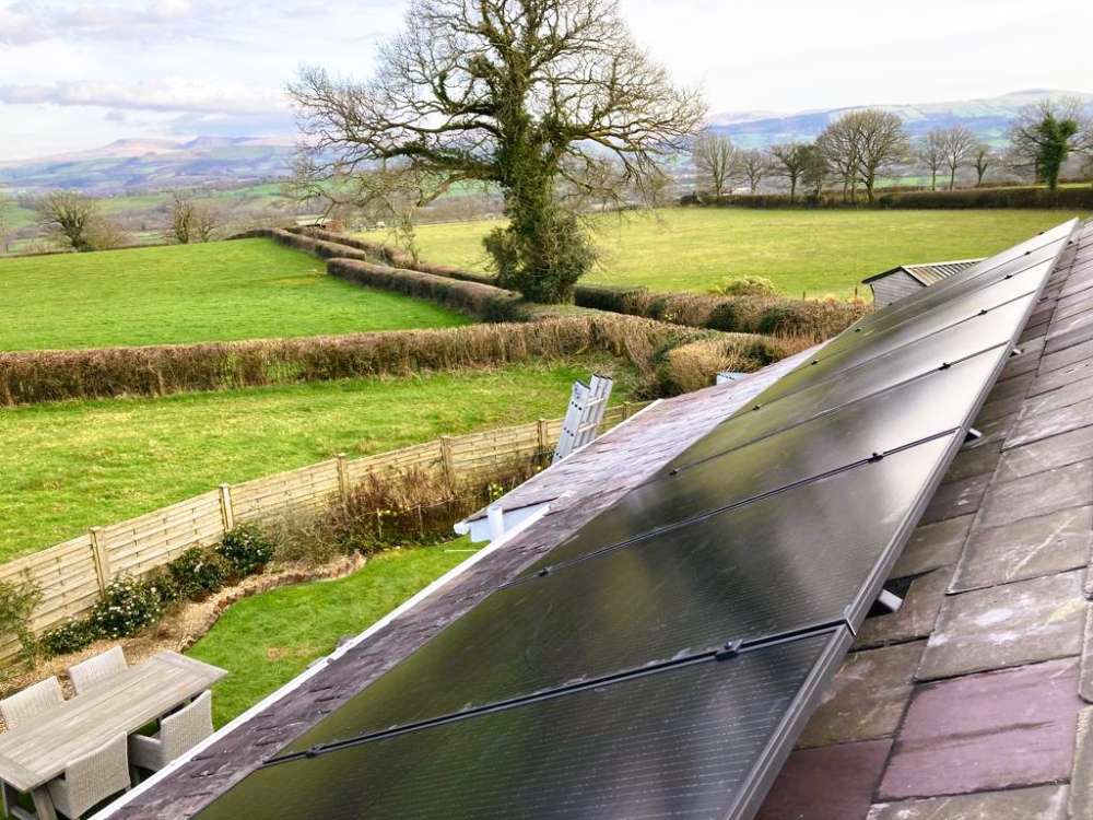 solar panels on the roof