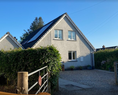 Solar panels on roof in Llangadog, Wales. Installed by Solar Save Renewables